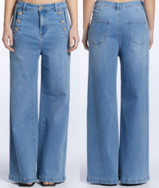 Gemma Ricceri - stretchy jeans met gouden knopen