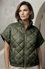 ​Doorgestikte bodywarmer  Mila - Army