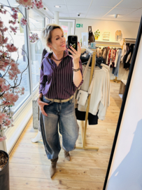 Gemma Ricceri Blouse met streep bordeaux