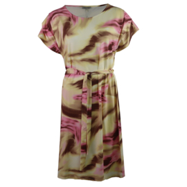 Jurkje Lucy Print 272 – Sophia Perla | Multicolor Jurk met Ceintuur