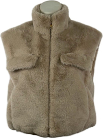 Bodywarmer faux fur taupe