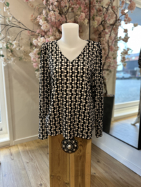 Vera Jo blouse zwart/wit Retro