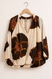 Blouse Flower choco