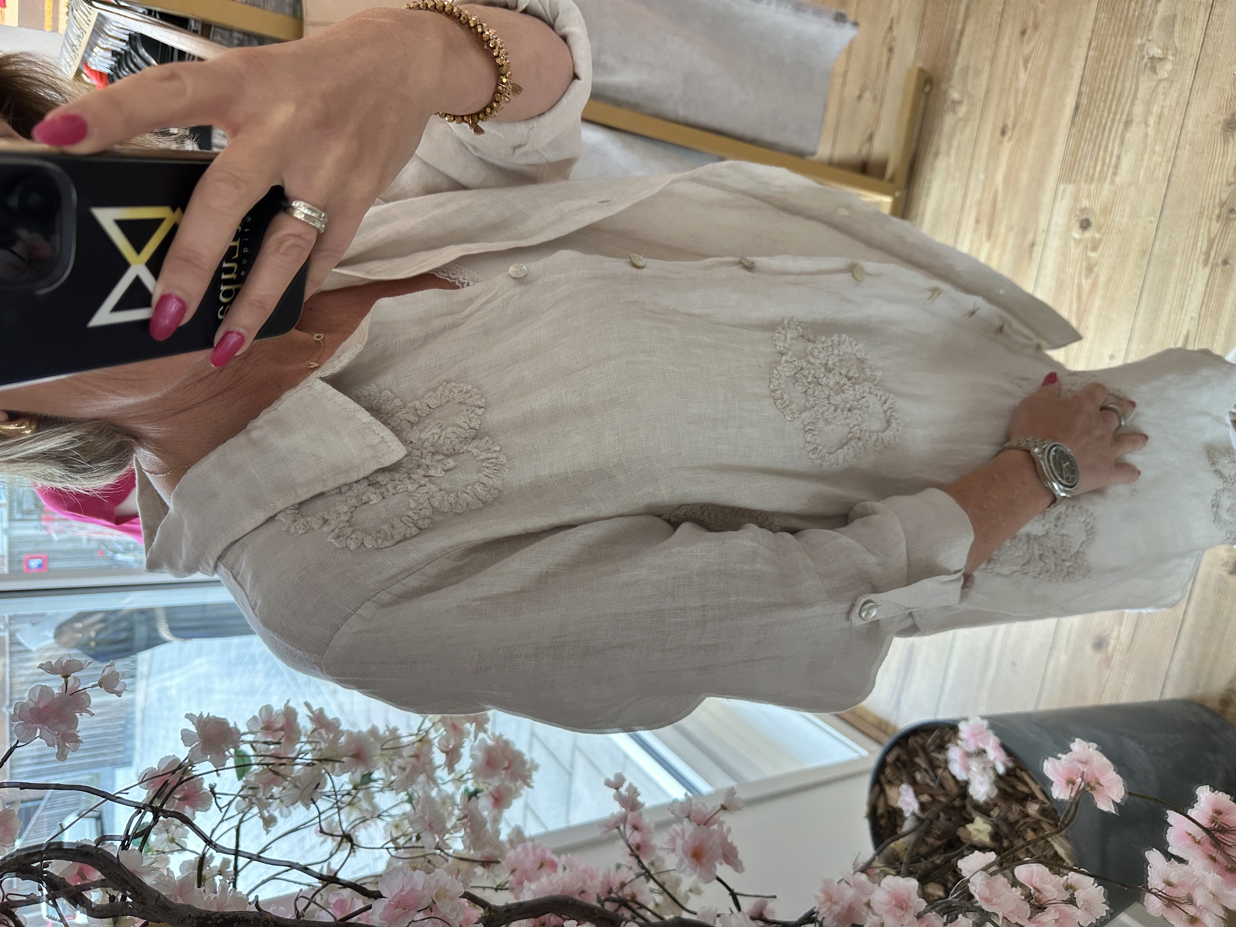 Gemma Ricceri Linnen jurk/blouse sand