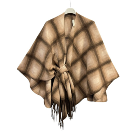 Poncho ruit bruin