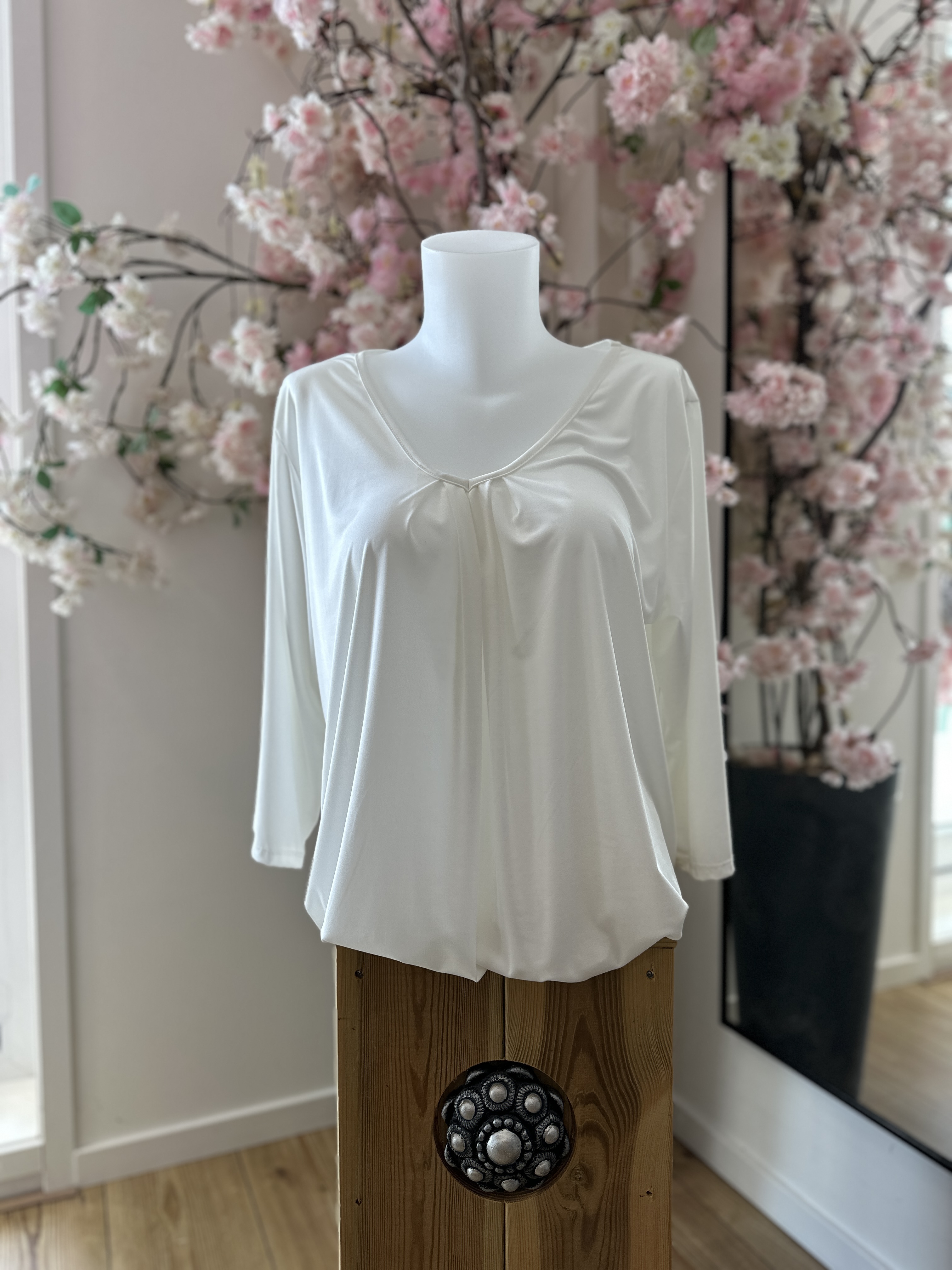 IZ NAIZ V-hals blousetop wit 3418