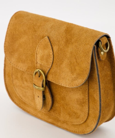 Crossbody suede tas Sola - Cognac