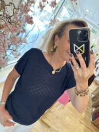 Gemma Ricceri fijngebreide top - navy