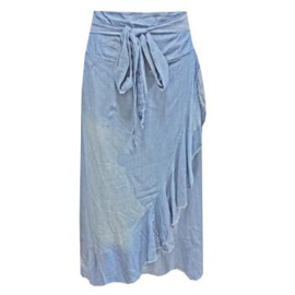 Lange denim rok met tailleband - Nienke