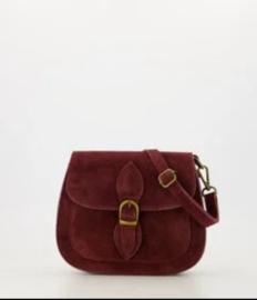 Crossbody suede tas Sola - Bordeaux
