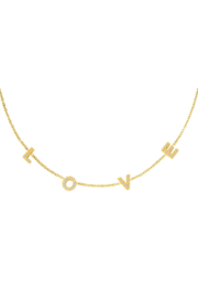 Ketting letters love Goud 