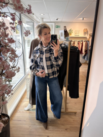 Blouse/Jasje met ruitpatroon navy