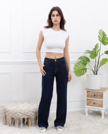 Folyrose wide leg dark jeans, high waist