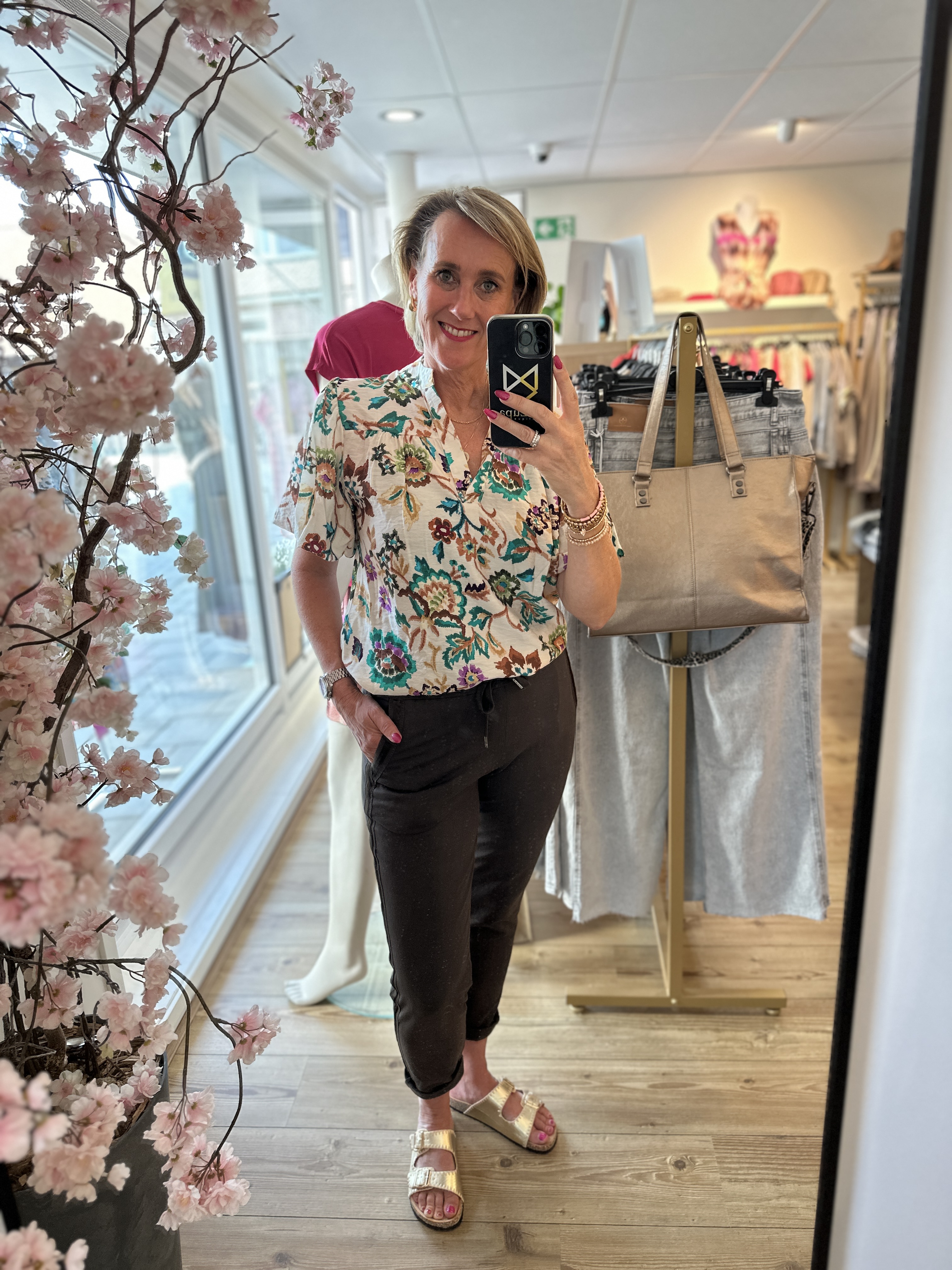 Vera Jo blouse korte mouw groen