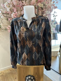 Musthaves  by Elja v-hals blouse Leaves