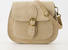 Crossbody suede tas Sola - Zand