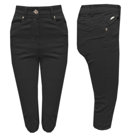 Norfy 3/4 capri jeans met push up effect zwart