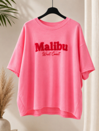 Sweater Malibu met korte mouw - neon roze