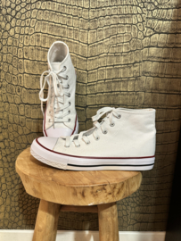 Canvas sneakers hoog wit