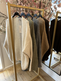 Ambika grof gebreid vest - grijs