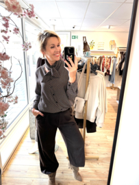 Musthave by Elja blouse met strik polkadot bruin