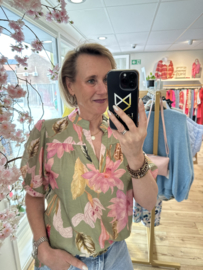 Vera Jo blouse korte mouw Sanne - groen