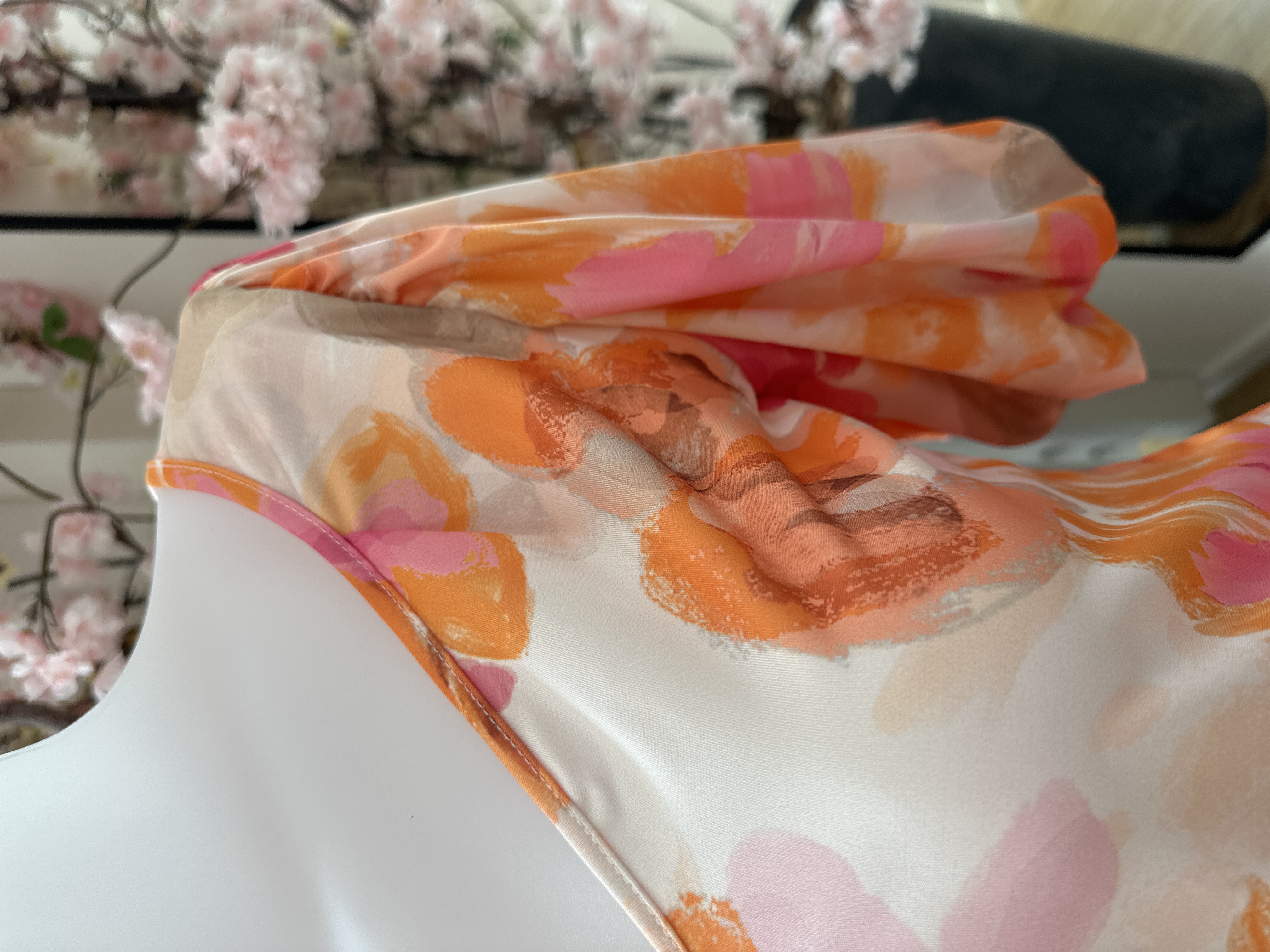IZ NAIZ shirt puff flower orange 3933