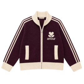 Gebreid vest Amour bordeaux