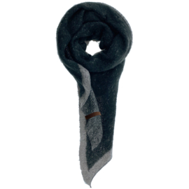 Sjaal FEM  rand- zwart/grijs