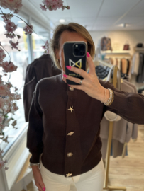 Flamant Rose vest met gouden knopen