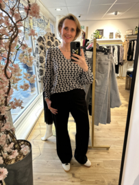 Vera Jo blouse zwart/wit Retro