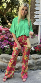 Pantalon Amy - Fuchsia/groen print