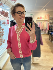 Musthaves v-hals blouse  Silvie-  roze
