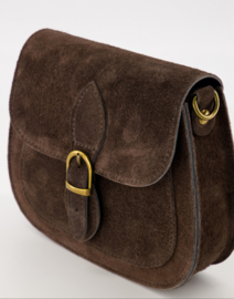 Crossbody suede tas Sola - Bruin
