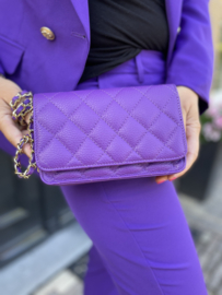 Gewatteerde crossbody - echt leer