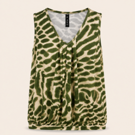IZ NAIZ V-hals top zebra groen 3382