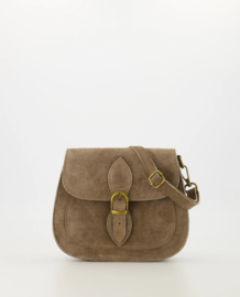 Crossbody suede tas Sola - Taupe