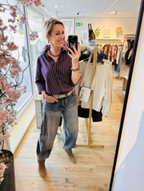 Gemma Ricceri Blouse met streep bordeaux