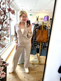 IZ NAIZ broek comfort taupe/gold 11369