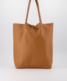 Echt leren mini shopper Cognac