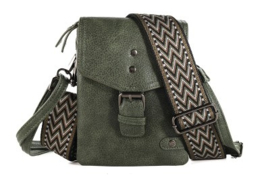 I'm Dutch telefoon- en schoudertasje Kansas - Dark green