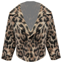 Oversized jas met leopard print - gevoerd