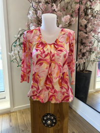IZ NAIZ V-hals blousetop Wave fuchsia 3418