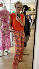 Pantalon Summer Azzurro - Oranje print