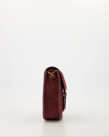 Crossbody suede tas Sola - Bordeaux