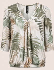 IZ NAIZ V-hals blousetop  blad green 3418