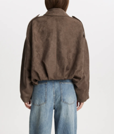 Unika suede jacket donkerbruin