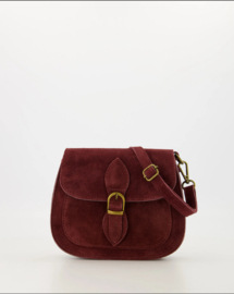 Crossbody suede tas Sola - Bordeaux