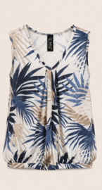 IZ NAIZ V-hals top blad blue 3382 IZ NAIZ V-hals top blad blue 3382
