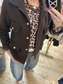 Musthave by Elja bouclé jasje bruin